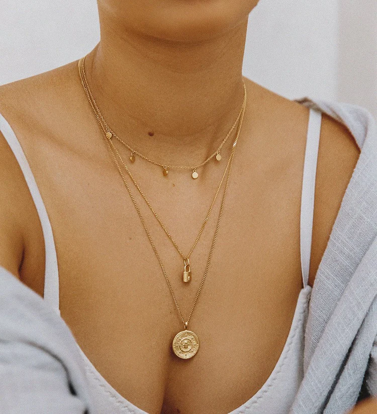 Kirstin Ash - Petite Lock Necklace 18k Gold Vermeil