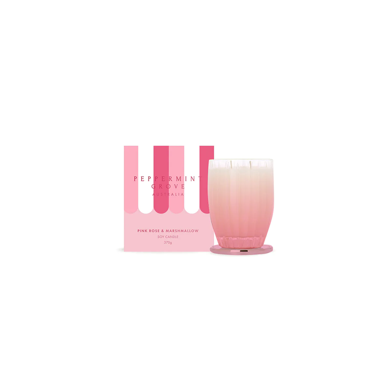 Peppermint Grove - Soy Candle - Pink Rose & Marshmallow 370g