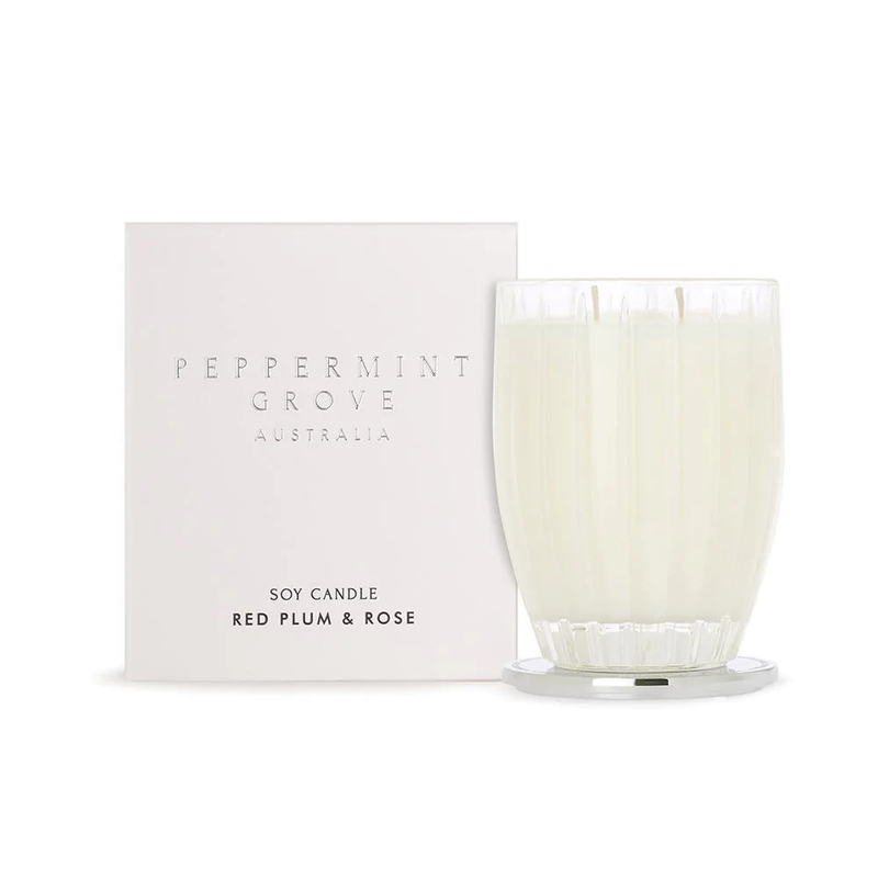 Peppermint Grove - Soy Candle 370g - Red Plum & Rose