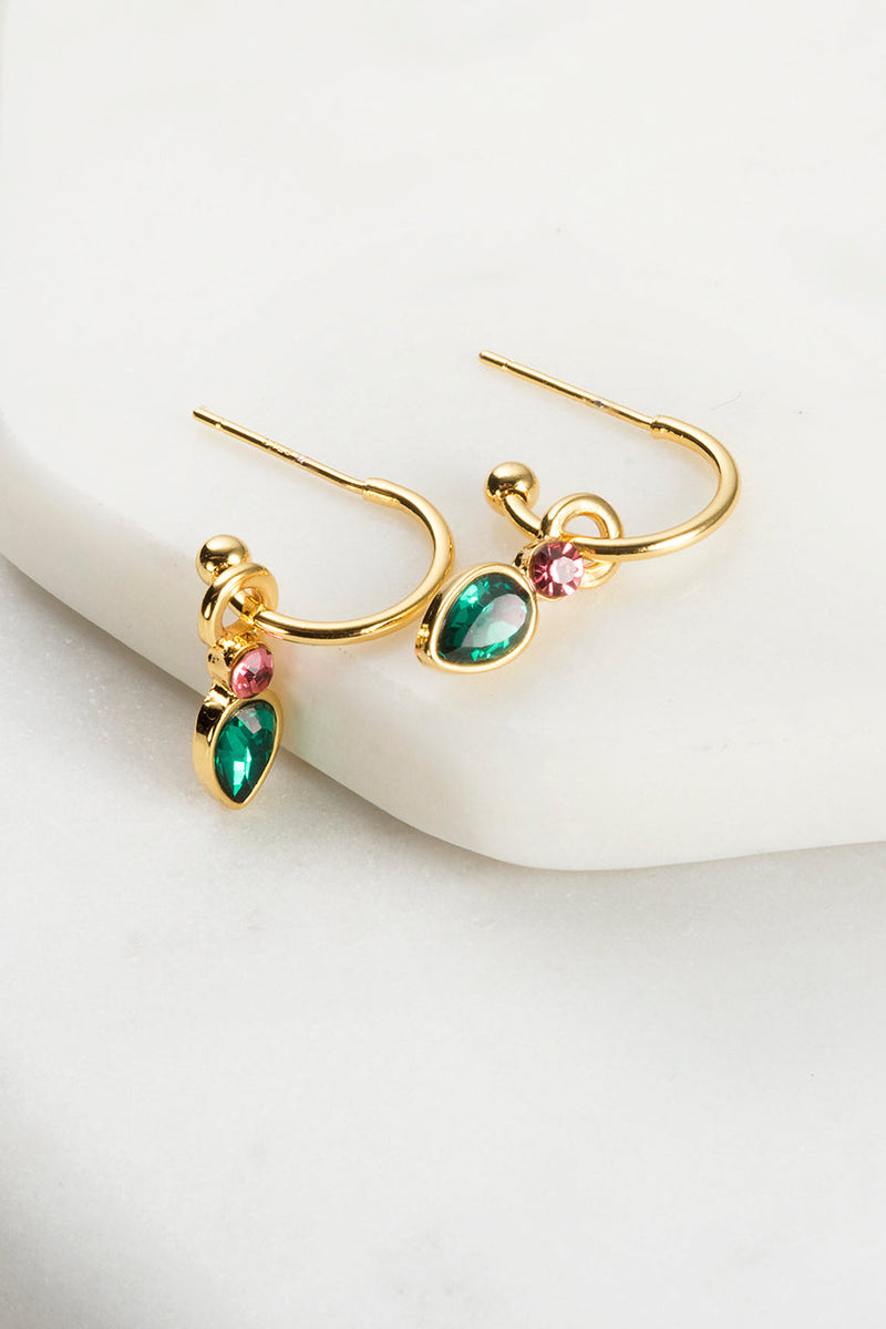 Zafino Earrings - Poppy Emerald