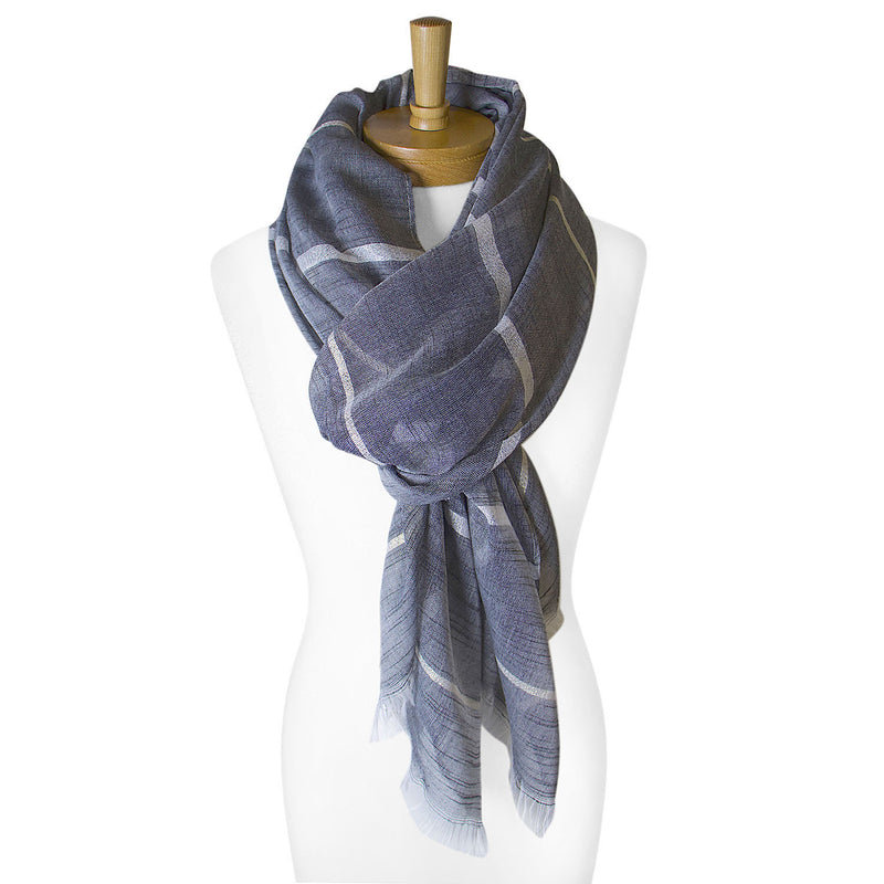 Taylor Hill - Scarf - Plain Lurex Strip - Charcoal