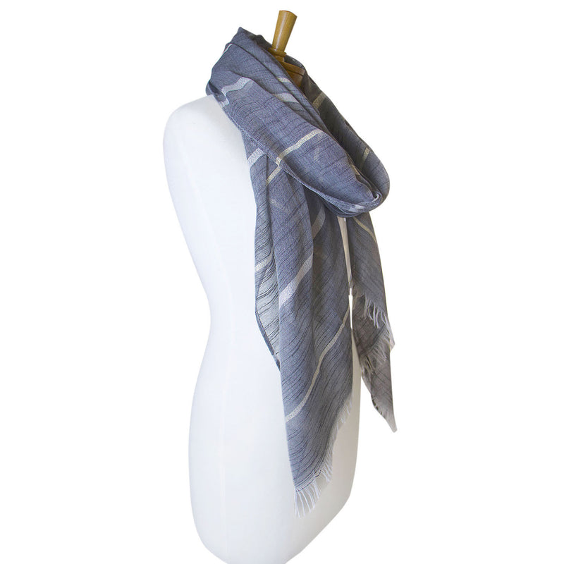 Taylor Hill - Scarf - Plain Lurex Strip - Charcoal