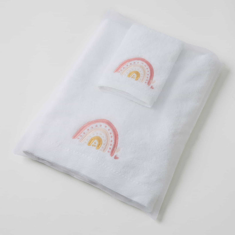 Jiggle & Giggle - Rainbow Baby Bath Towel & Washer Set
