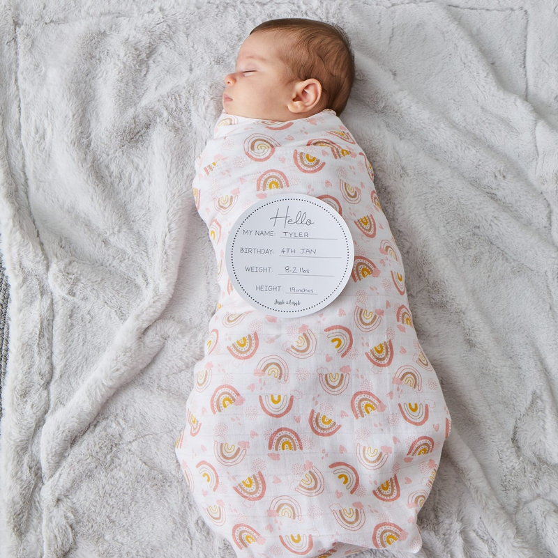 Jiggle & Giggle - Rainbow Muslin Wrap and Card