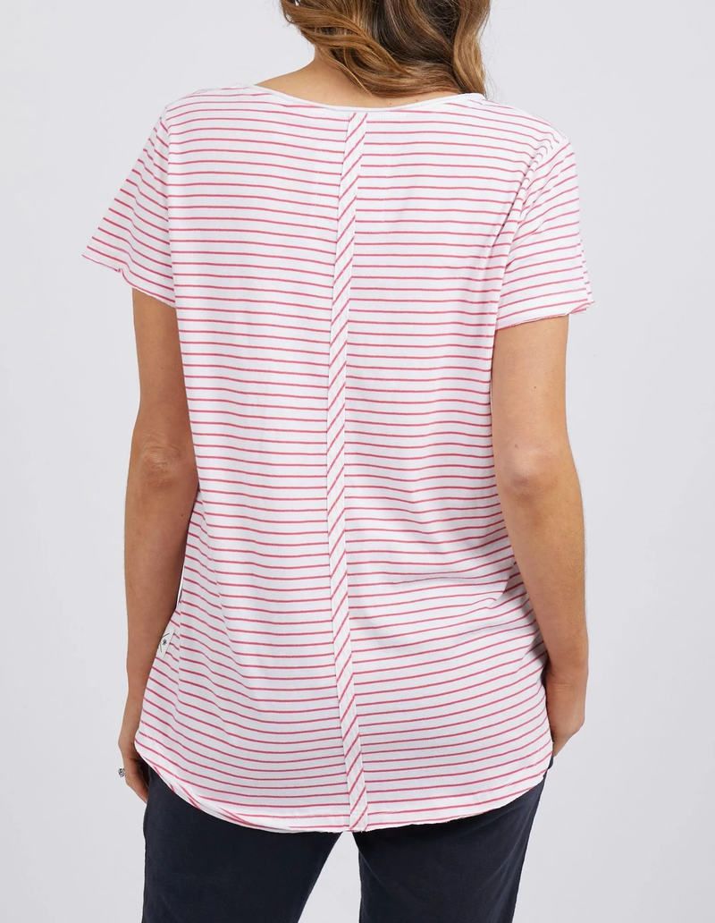 Elm - Remi Stripe Tee - White/Watermelon Stripe