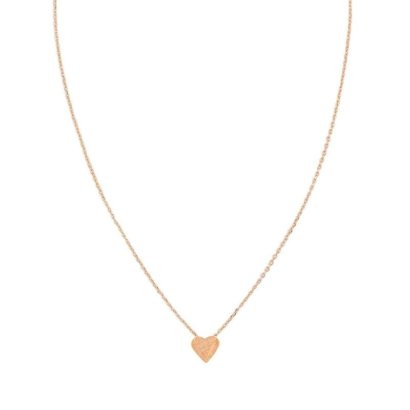 Tiger Tree - Rose Gold Brushed Heart Necklace