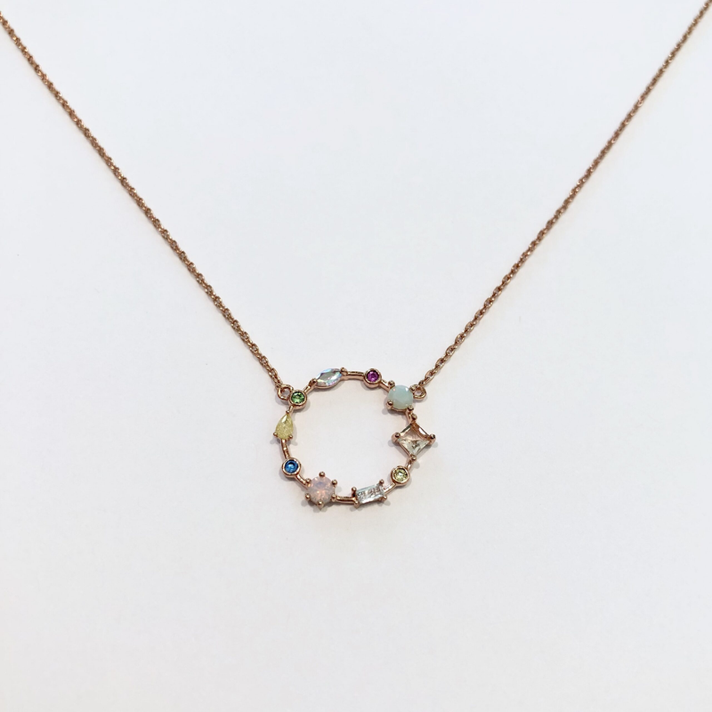 Tiger Tree - Rose Gold Crystal Orbit Necklace
