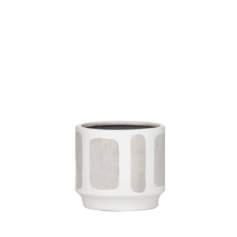 Rogue - Sorrento Pot White/Grey 15x15x13cm