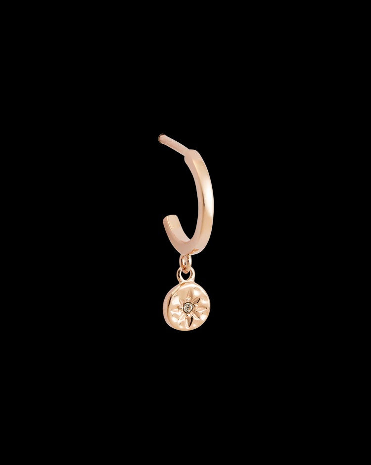 Kirstin Ash - Star Coin Hoops - Rose Gold Plated