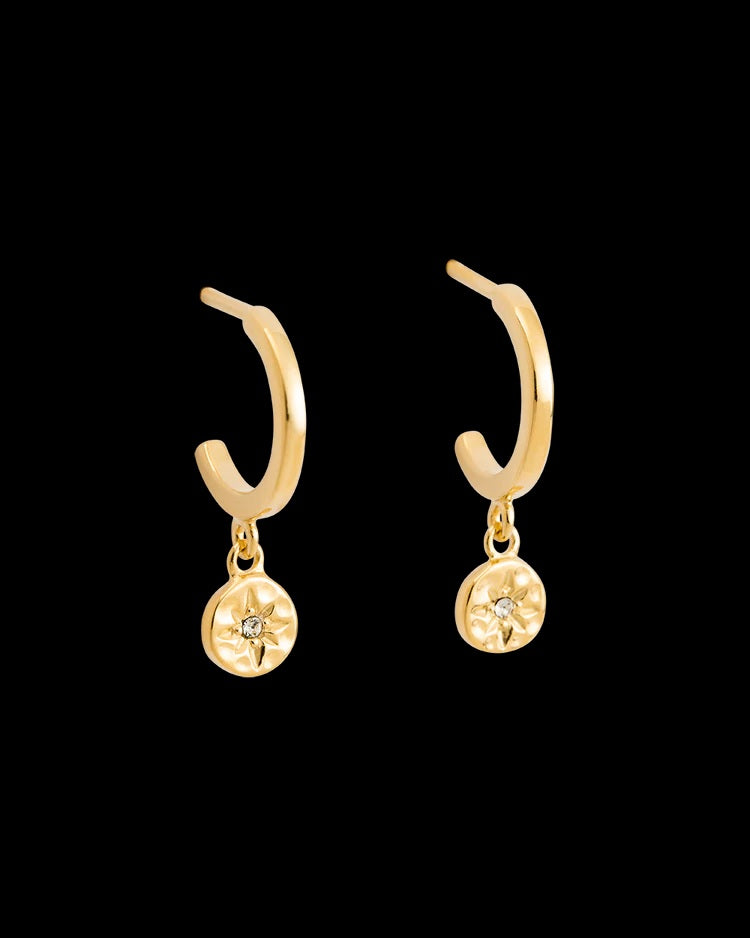 Kirstin Ash - Star Coin Hoops - 18k Gold Plated