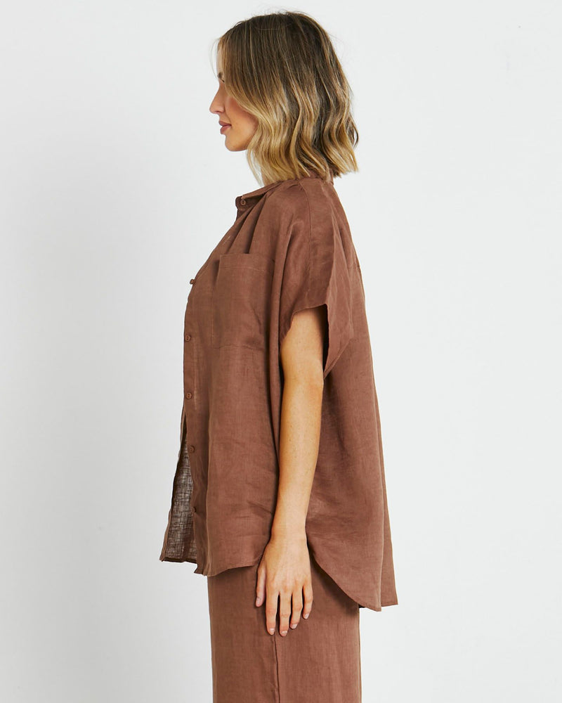 Sass Clothing - Selma Shirt - Chocolate