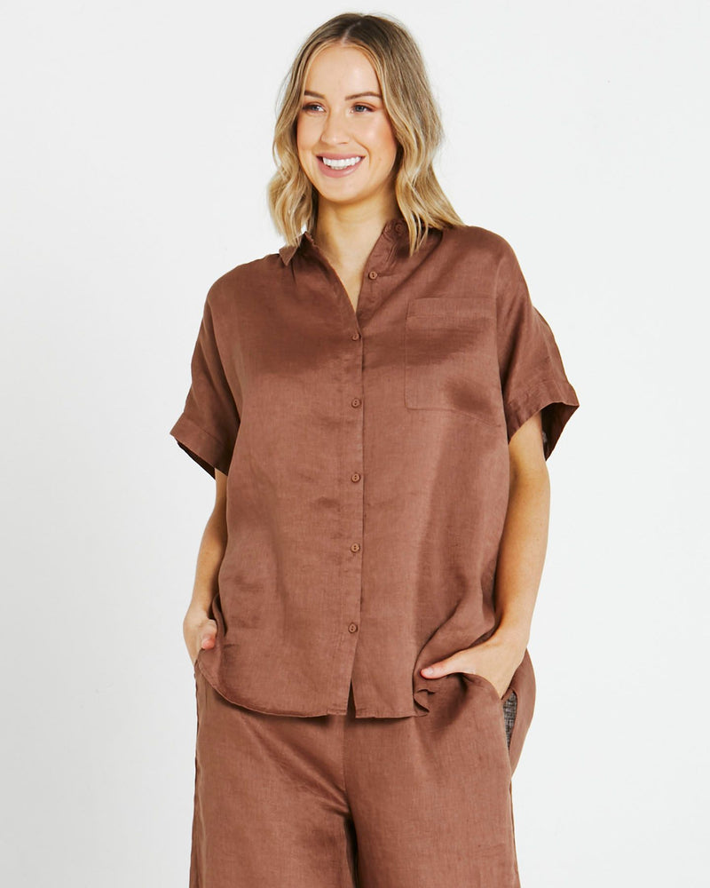 Sass Clothing - Selma Shirt - Chocolate
