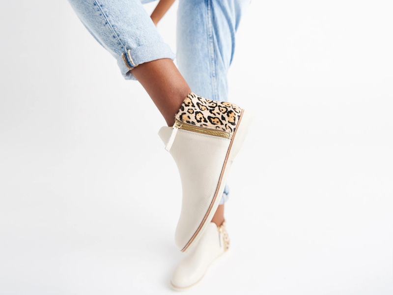Rollie - Side Zip Bone/Neutral Leopard