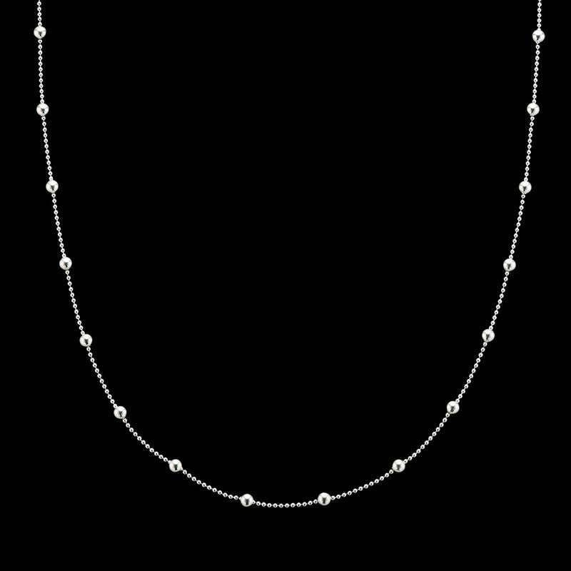 Palas - Silver Fine Ball & Bead Chain N/L 90cm