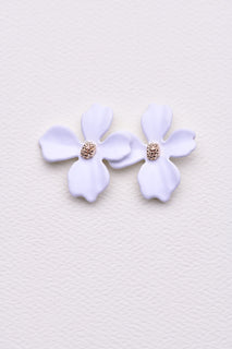 Zafino Earrings - Small Orchid - White