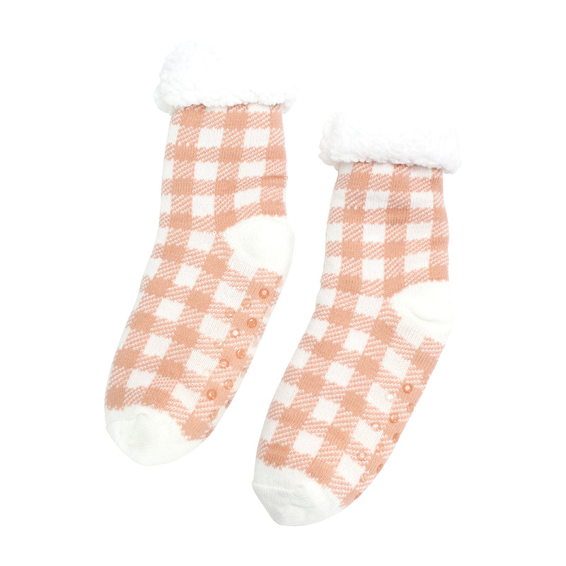 Annabel Trends - Lounge Socks - Clay Gingham