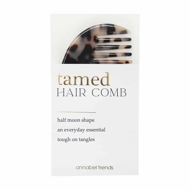 Annabel Trends - Tamed Moon Shaped Comb - Black & White