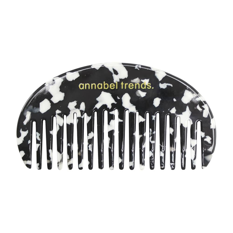 Annabel Trends - Tamed Moon Shaped Comb - Black & White