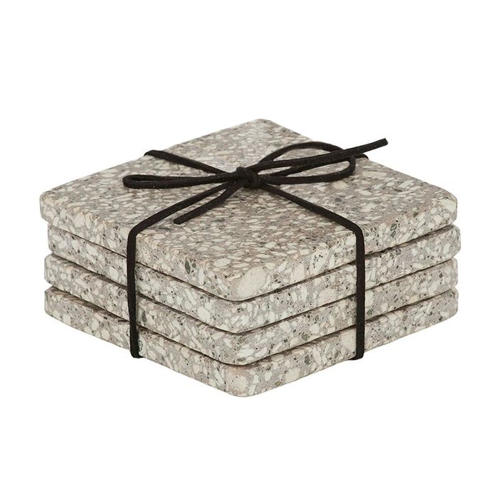 Coast to Coast - Terrazzo S/4 Coasters Grey 10x10cm