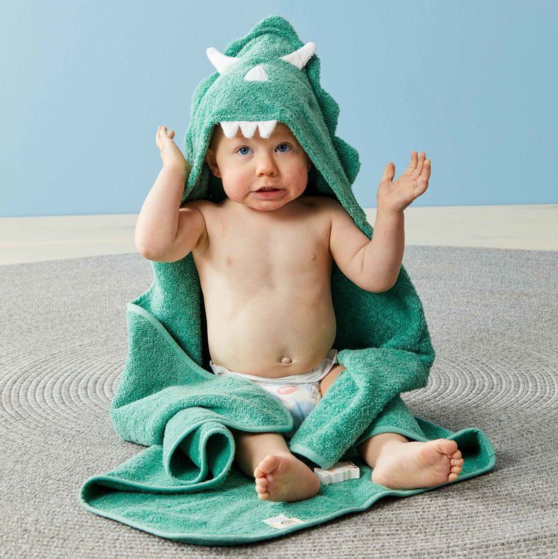 Nordic Kids-Theo Dinosaur Baby Hooded Towel