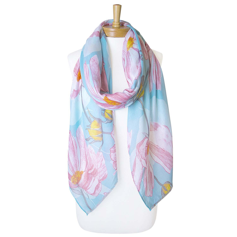 Taylor Hill - Scarf - Japanese Windflower - Blue