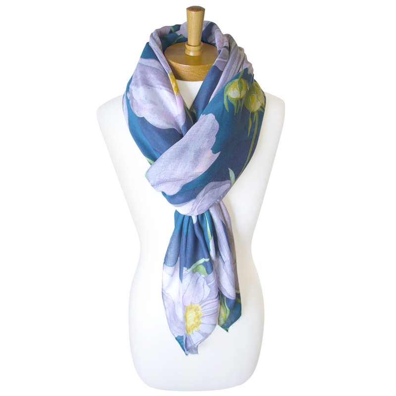Taylor Hill - Scarf - Japanese Windflower - Teal