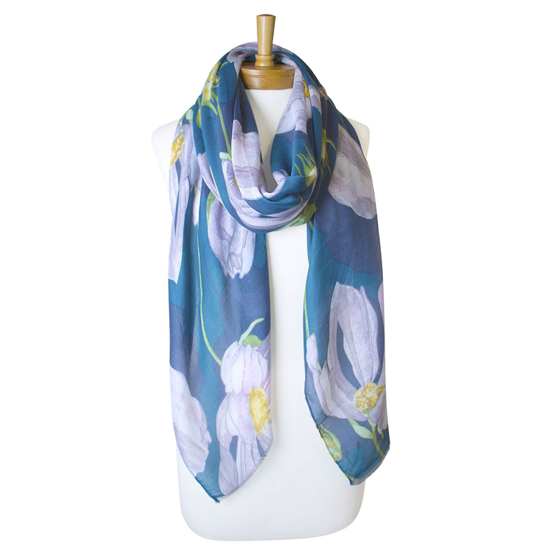 Taylor Hill - Scarf - Japanese Windflower - Teal