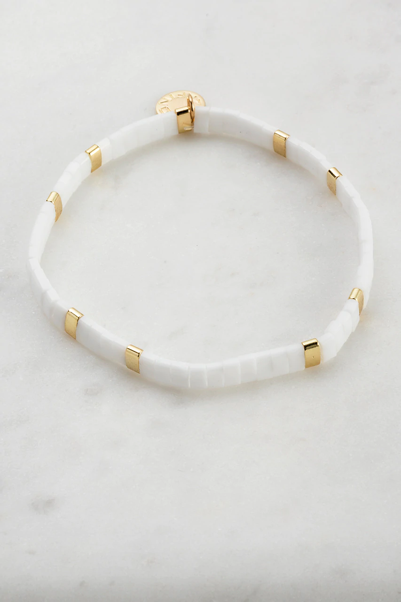 Zafino - Tile White Bead Bracelet