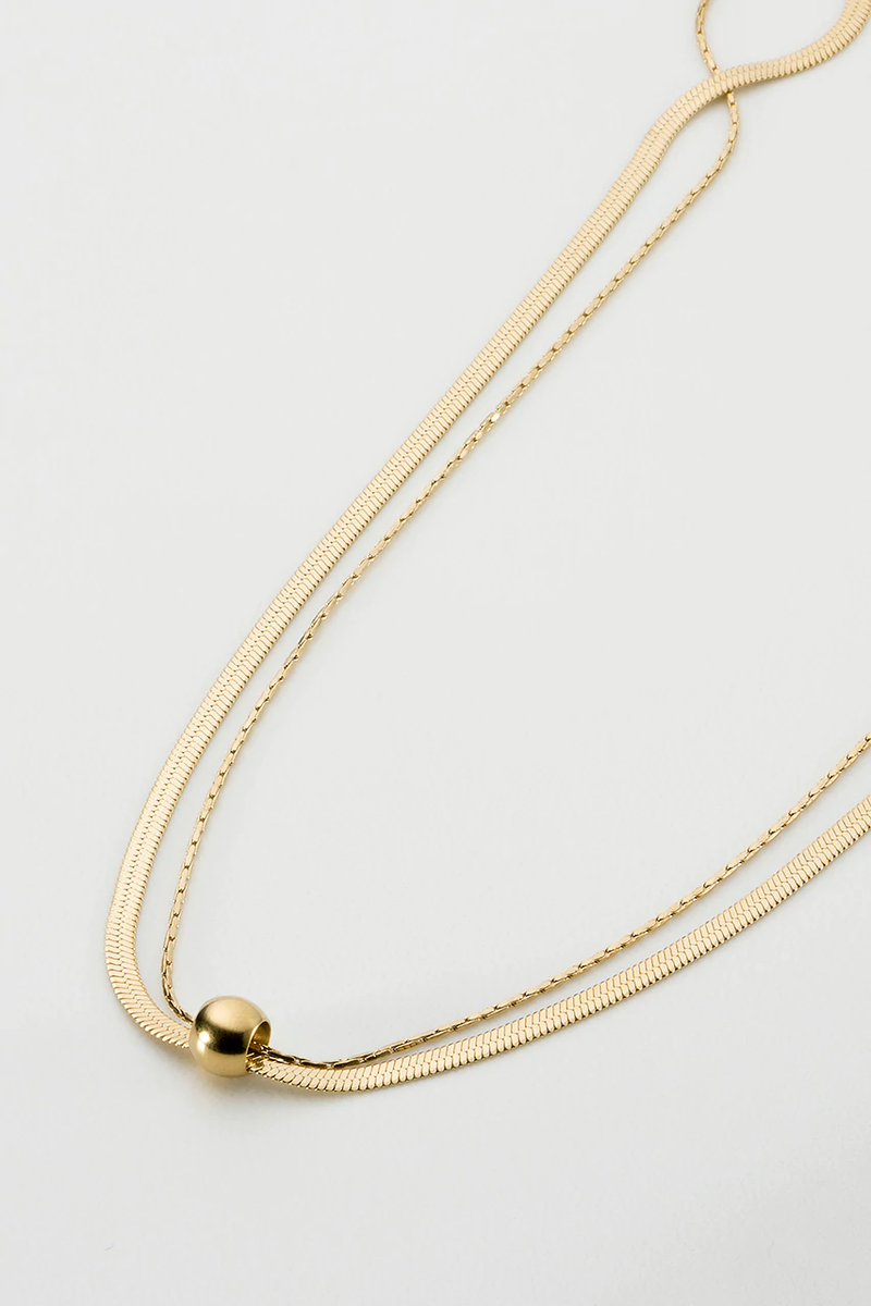 Zafino - Twin Snake Chain Necklace - Gold