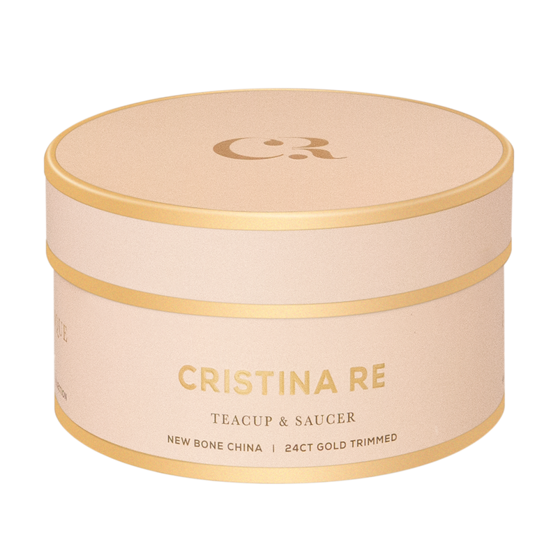 Cristina Re - Teacup & Saucer - Polka Gold Blush