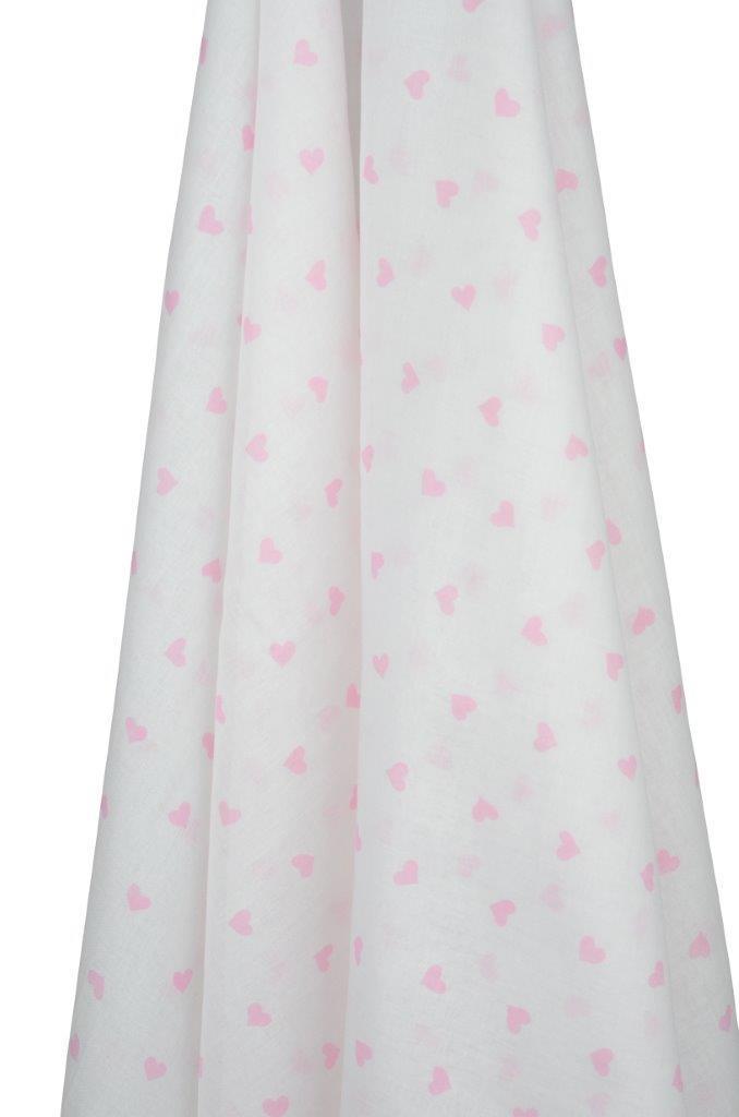 Emotion & Kids - White Muslin With Pink Hearts