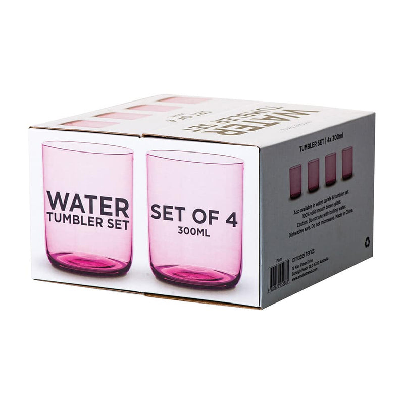 Annabel Trends - Water Tumbler Set - 4pc - Plum