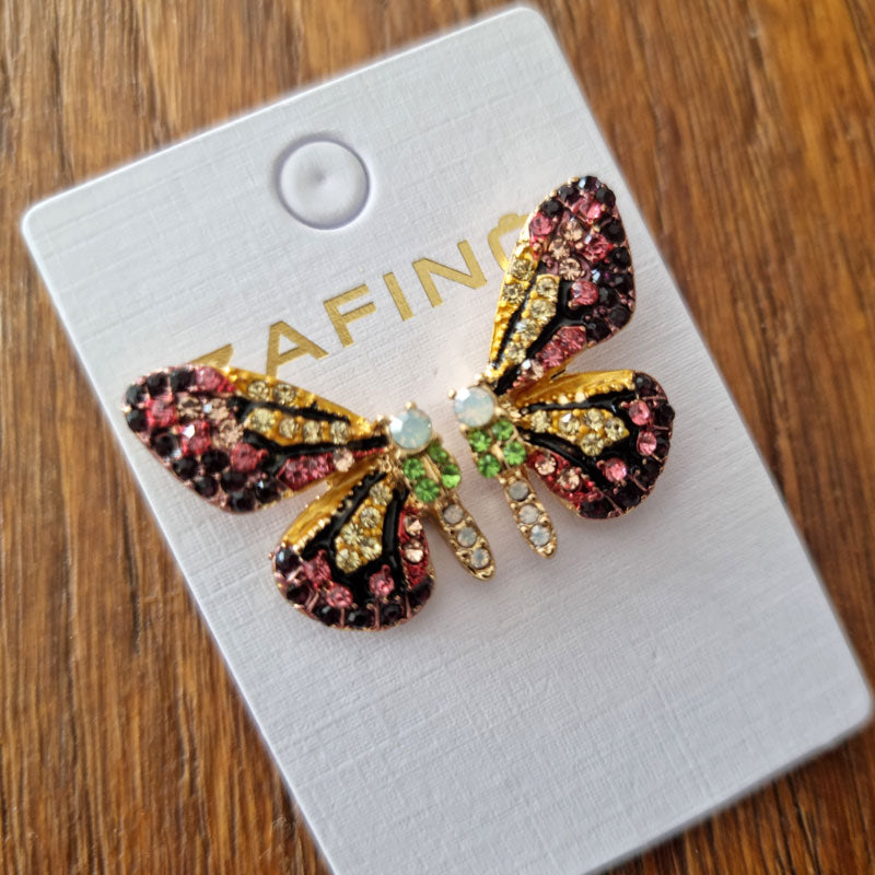 Zafino Stud Earrings - Jewelled Butterfly